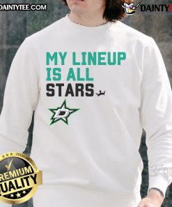 Awesome Dallas Stars My Lineup sweatshirt featuring team logo and vibrant colors, perfect for fans and cozy wear.