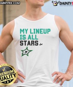 Awesome Dallas Stars My Lineup tank top featuring team colors and logo, perfect for game day and fan apparel.