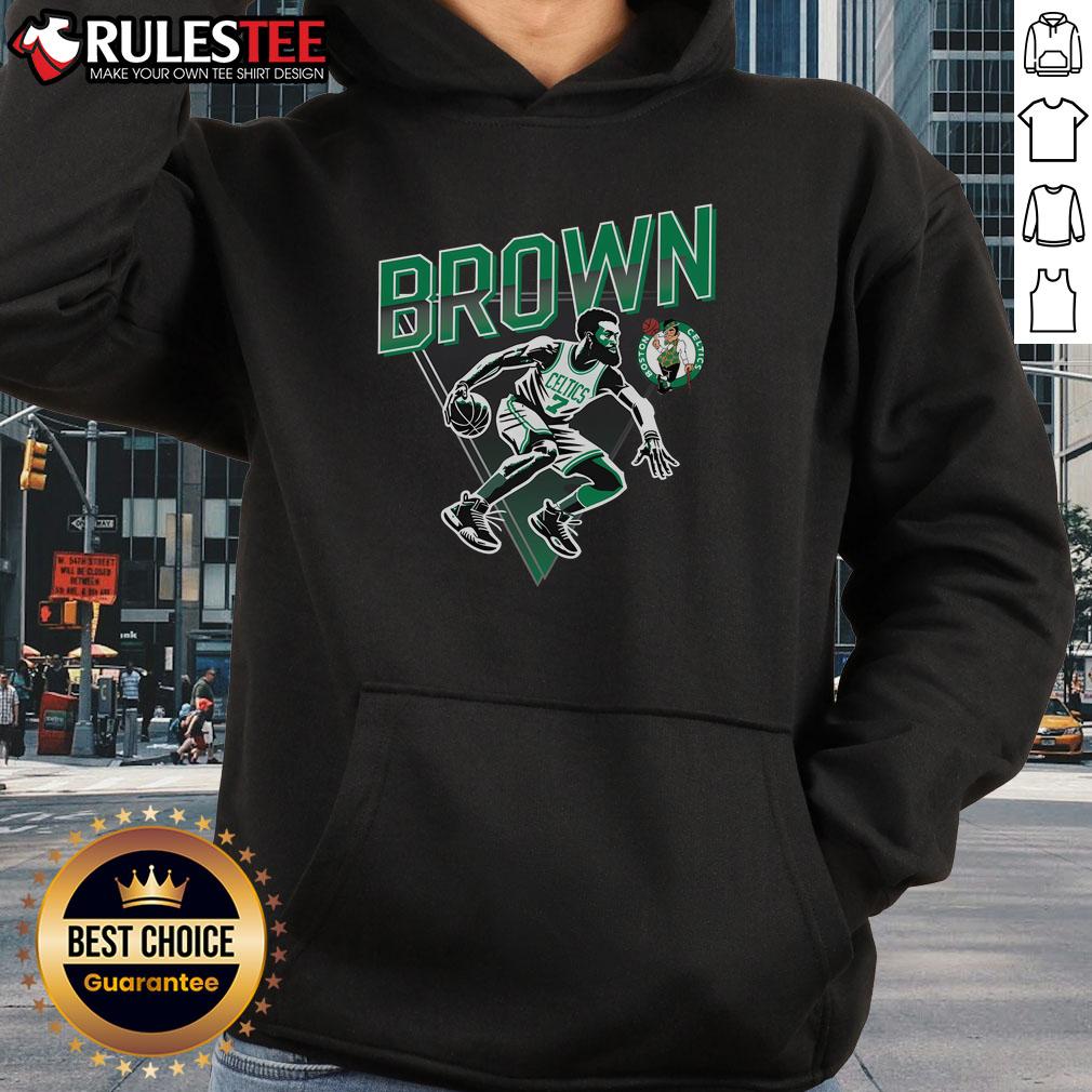 Awesome Draftkings X Nbpa Jaylen Brown Hoodie Jaylen Brown wearing an Awesome DraftKings x NBPA hoodie, showcasing style and team spirit in sports apparel.