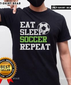 Awesome Eat Sleep Soccer Repeat T-Shirt for Soccer Players - Perfect apparel for passionate soccer enthusiasts.