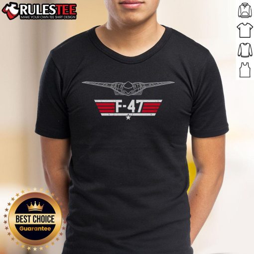 Awesome F-47 Top Gun T-Shirt featuring a bold graphic design, perfect for aviation enthusiasts and movie fans.