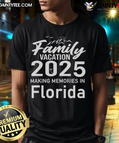 Awesome Family Vacation 2025 T-Shirt featuring fun Florida-themed graphics for making lasting memories together.