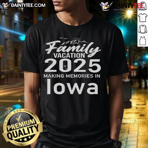 Awesome Family Vacation 2025 t-shirt featuring fun designs, perfect for making memories in Iowa with loved ones.