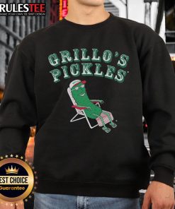 Awesome Grillos Pickles sweatshirt featuring vibrant graphics and a cozy design, perfect for pickle lovers and casual wear.
