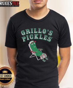 Awesome Grillo's Pickles T-Shirt featuring vibrant graphics and a fun pickle design, perfect for pickle lovers and fans.