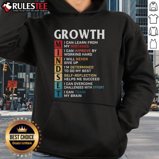 Awesome Growth Mindset Definition Motivational Quote Inspiration Hoodie showcasing a stylish design for personal growth.