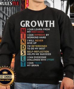 Awesome growth mindset definition on a motivational quote sweatshirt, perfect for inspiration and personal development.