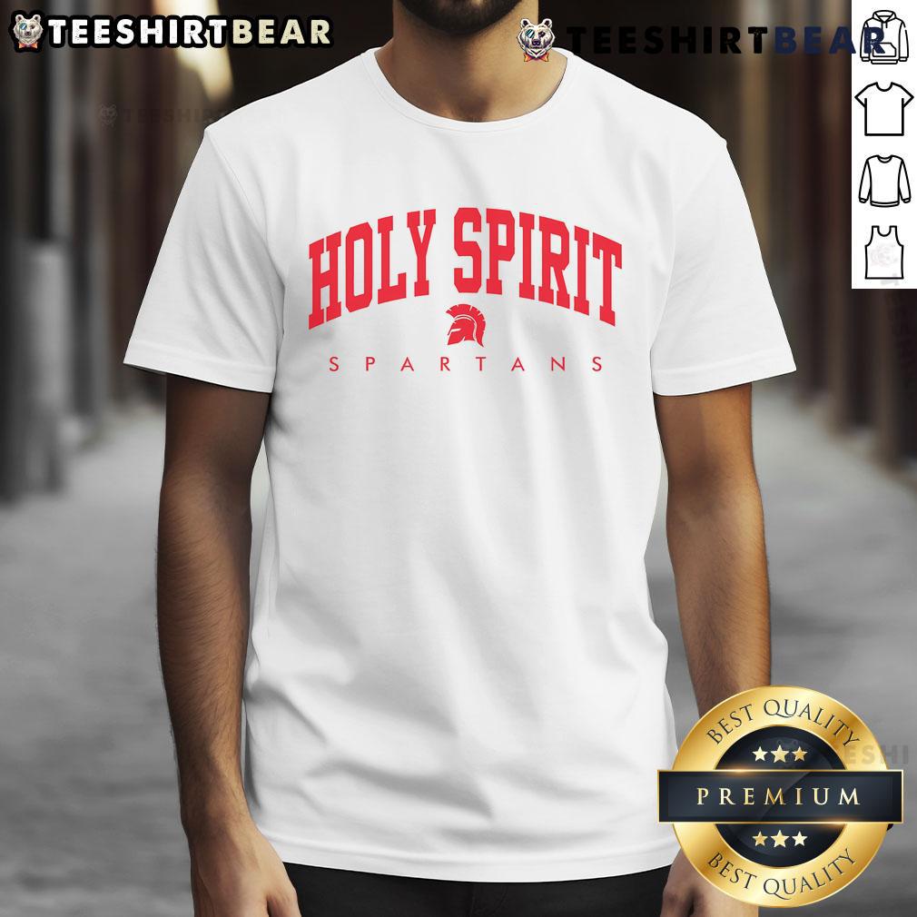 Awesome Holy Spirit Spartans Logo T Shirt Alt Text: Awesome Holy Spirit Spartans logo T-shirt featuring a vibrant design, perfect for fans and supporters of the Spartans.