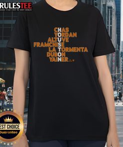 Awesome Houston Baseball MLB Names 2025 Ladies Tee featuring stylish design and vibrant team colors for fans.