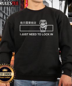 Alt Text: Awesome I Just Need to Lock In Pixel Sweatshirt in vibrant colors, perfect for casual and trendy outfits.