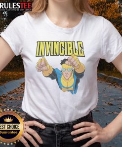 Awesome Invincible Mark Grayson Ladies Tee featuring vibrant graphic design, perfect for fans of the comic series.