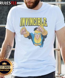 Awesome Invincible Mark Grayson T-Shirt featuring vibrant graphics of the superhero from the popular comic series.