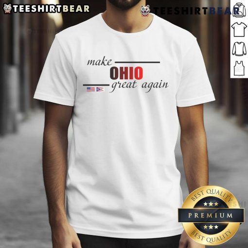 Alt Text: Awesome Make Ohio Great Again T-Shirt featuring the America Ohio flag design, perfect for patriotic fashion.