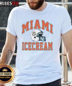 Awesome Miami Ice Cream Helmet T-Shirt featuring a vibrant graphic design perfect for summer fun and ice cream lovers.