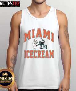 Awesome Miami Ice Cream Helmet Tank Top featuring a colorful ice cream graphic, perfect for summer fashion.