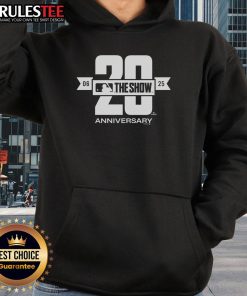 Awesome MLB The Show 20th Anniversary Hoodie featuring vibrant graphics and a comfortable fit for baseball fans.