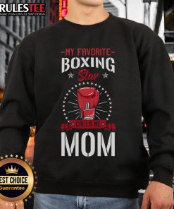 Cozy 'My Favorite Boxing Star Calls Me Mom' sweatshirt in vibrant colors, perfect for boxing fans and proud moms.