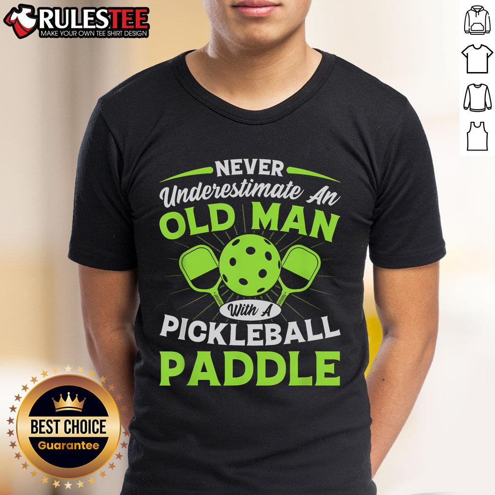 Awesome Never Underestimate An Old Man With A Pickleball Paddle T Shirt Awesome Never Underestimate An Old Man With A Pickleball Paddle T-Shirt featuring a humorous design for pickleball enthusiasts.