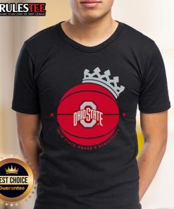 Awesome Ohio State Buckeyes 2024-2025 Women's Basketball Crown T-Shirt featuring team colors and logo.