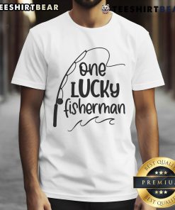 Awesome One Lucky Fisherman T-Shirt featuring a vibrant fishing graphic, perfect for fishing enthusiasts and gift-giving.