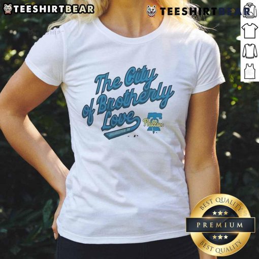 Awesome Phillies The City of Brotherly Love ladies tee featuring vibrant graphics and a stylish design for fans.