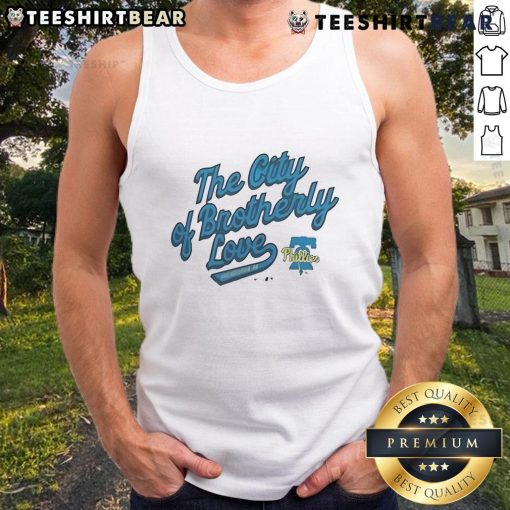 Awesome Phillies The City of Brotherly Love tank top featuring vibrant design and team colors, perfect for fans.