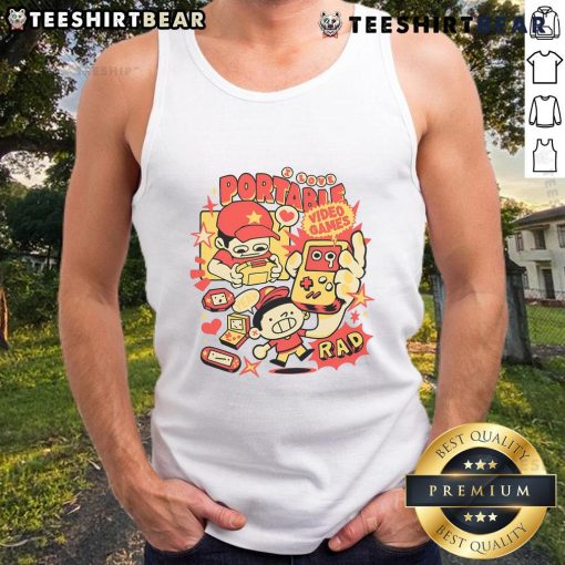 Awesome Portable Video Games Rad Retro Gamer Tank Top featuring vibrant graphics and a comfortable fit for gaming enthusiasts.