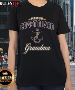 Alt Text: Awesome Proud Coast Guard Grandma Ladies Tee featuring a stylish design celebrating Coast Guard grandmothers.