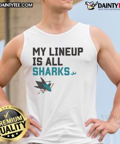 Awesome San Jose Sharks My Lineup tank top featuring team logo and vibrant colors, perfect for fans and casual wear.