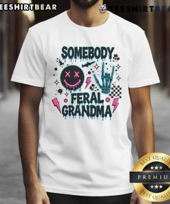 Awesome Somebody Feral Grandma Skeleton Cool T-Shirt featuring a spooky skeleton design for Halloween lovers.