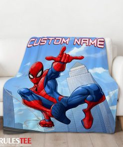 Awesome Spider Man City Swing Blanket Fleece Customized Blanket