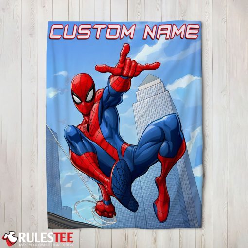Awesome Spider Man City Swing Blanket Fleece Customized Blanket