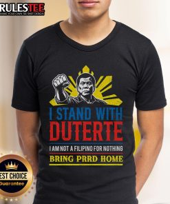 Awesome Support Duterte T-Shirt featuring 'Stand With Duterte Against ICC Charges' slogan in bold design.