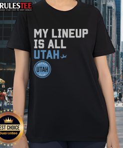 Awesome Utah Hockey Club My Lineup Ladies Tee featuring a stylish design for female hockey fans.