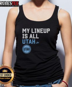 Alt Text: Awesome Utah Hockey Club My Lineup Tank Top featuring a bold design for hockey fans and active lifestyle enthusiasts.