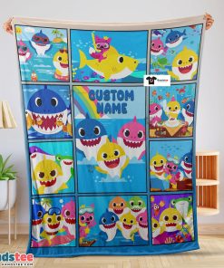 Baby Shark Family & Friends Collage Blanket Fleece Customized Blanket