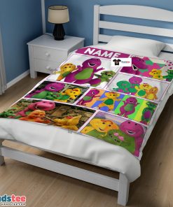 Barney & Friends Characters Collage Blanket Fleece Customized Blanket