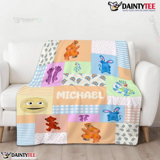 Bear In The Big Blue House Characters Patchwork Blanket Fleece Customized Blanket