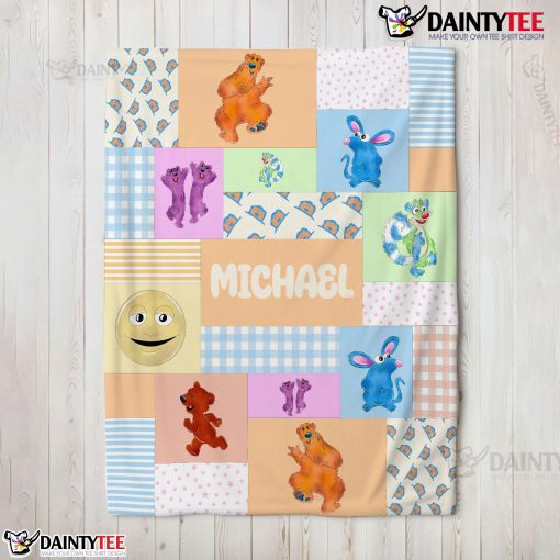 Bear In The Big Blue House Characters Patchwork Blanket Fleece Customized Blanket