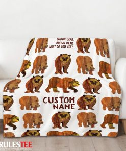 Brown Bear Brown Bear Blanket Fleece Customized Blanket