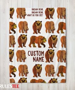 Brown Bear Brown Bear Blanket Fleece Customized Blanket
