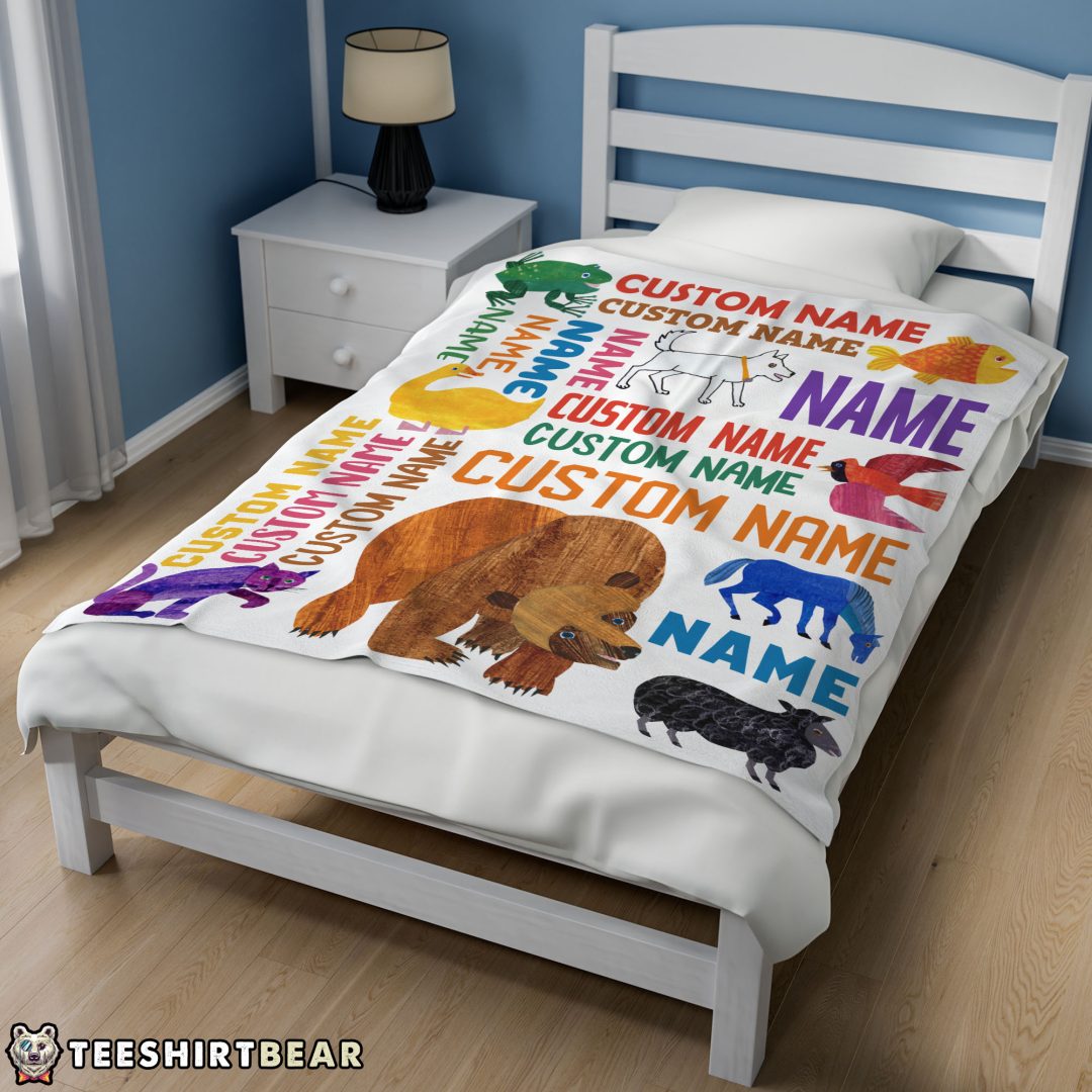 Brown Bear  What Do You See Gift Blanket Fleece Customized Blanket Brown Bear What Do You See Gift Blanket Fleece Customized Blanket