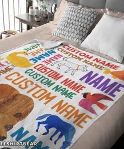 Brown Bear What Do You See Gift Blanket Fleece Customized Blanket