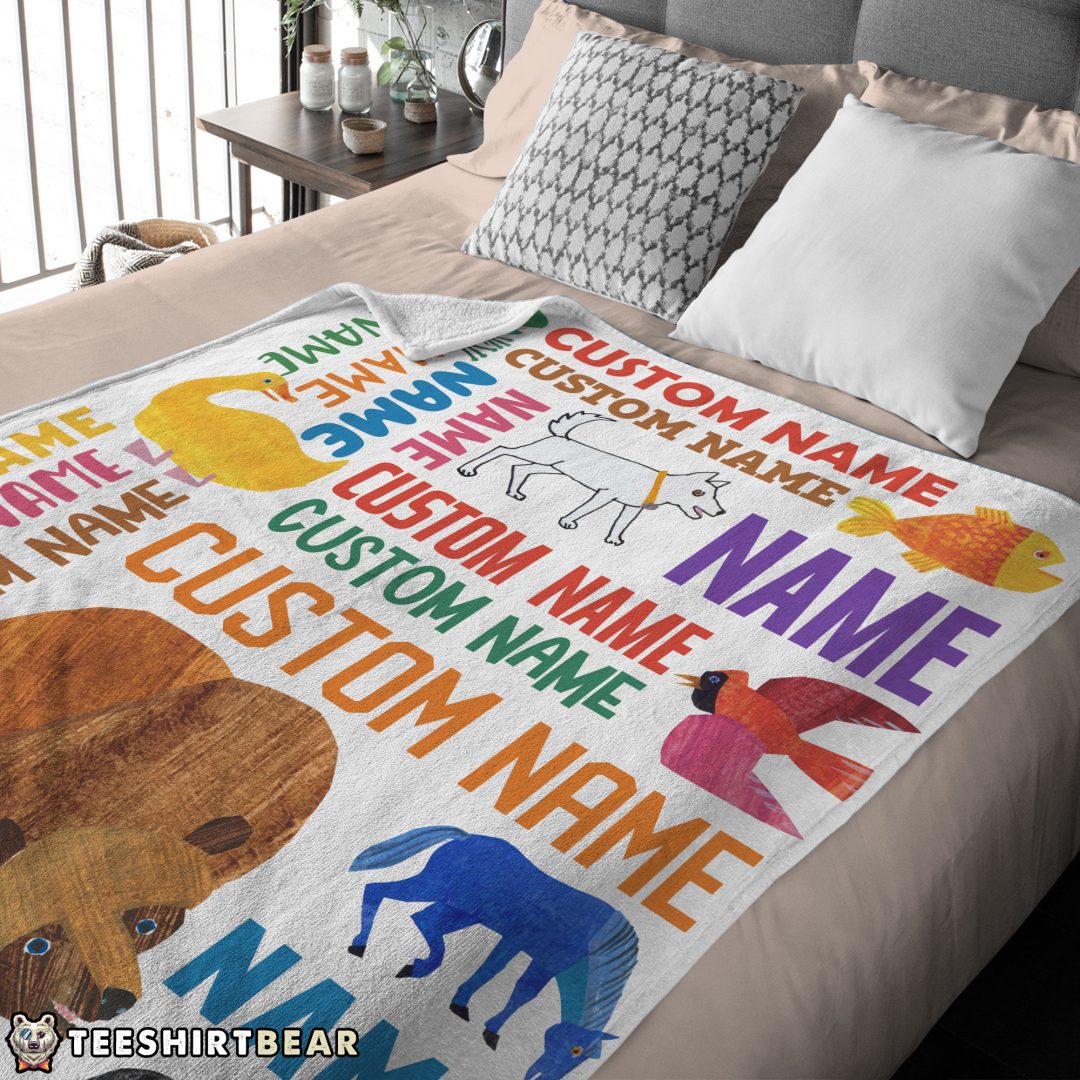 Brown Bear  What Do You See Gift Blanket Fleece Customized Blanket Brown Bear What Do You See Gift Blanket Fleece Customized Blanket