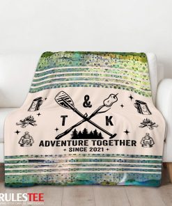 Camping Couple Adventure Together Since Blanket Fleece Customized Blanket