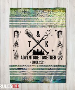 Camping Couple Adventure Together Since Blanket Fleece Customized Blanket