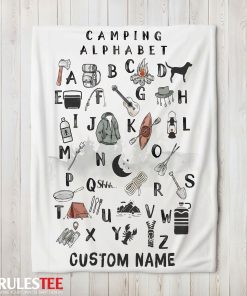 Camping Equipment Camping Alphabet Blanket Fleece Customized Blanket