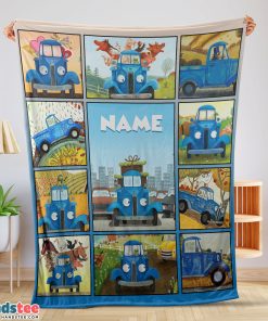 Cartoon Little Blue Truck Cute Blanket Fleece Blanket Customize Blanket