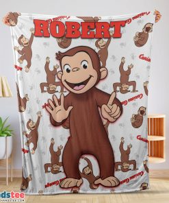 Cartoon Monkey Curious George Blanket Fleece Customized Blanket Customize Blanket