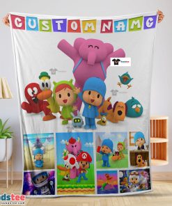 Cartoon Pocoyo Lovely Birthday Party Cute Blanket Fleece Customized Blanket